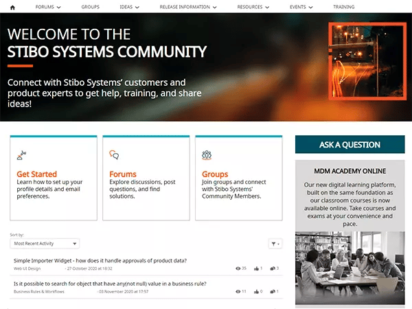 Stibo Systems customer community