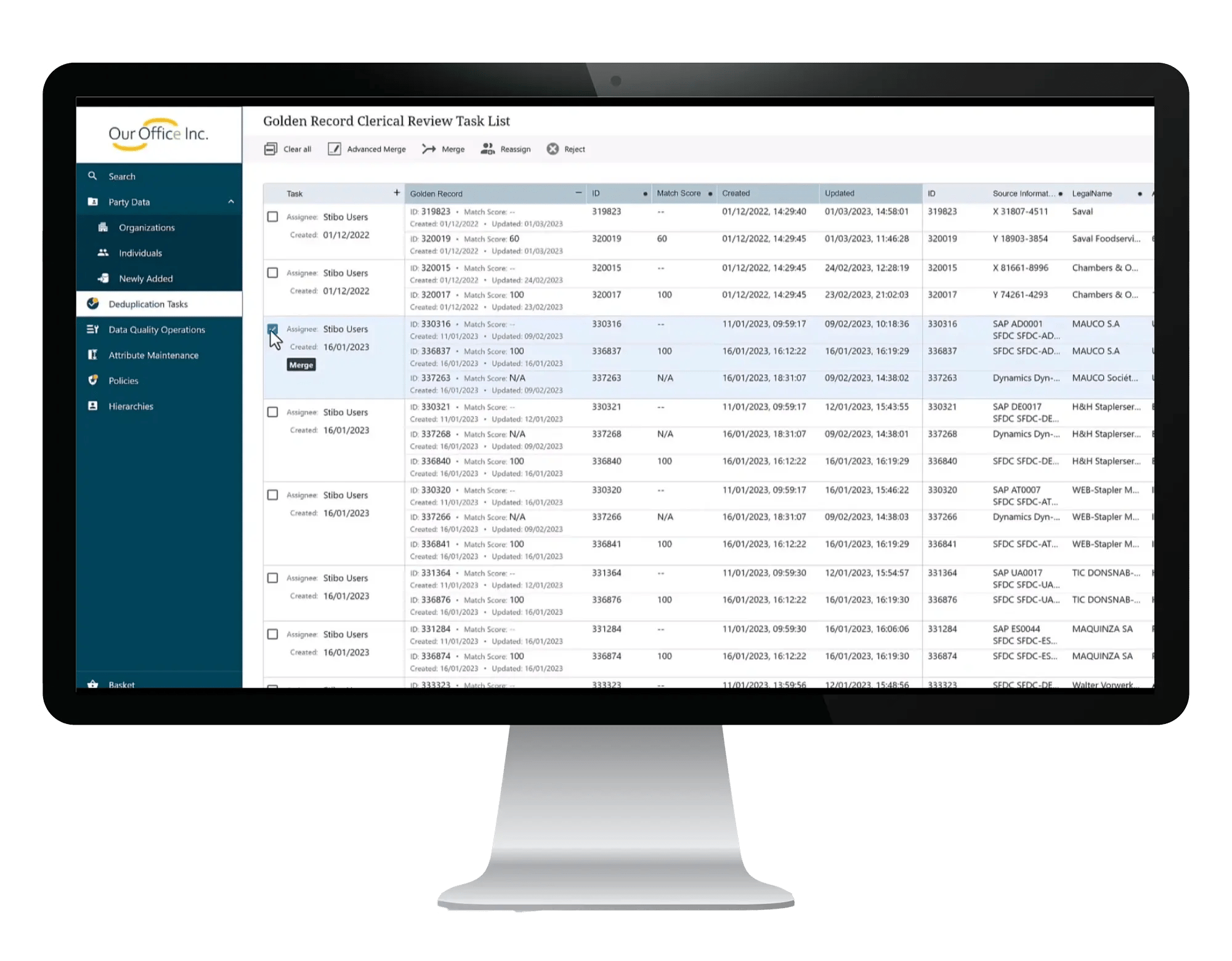 Deduplication b2b
