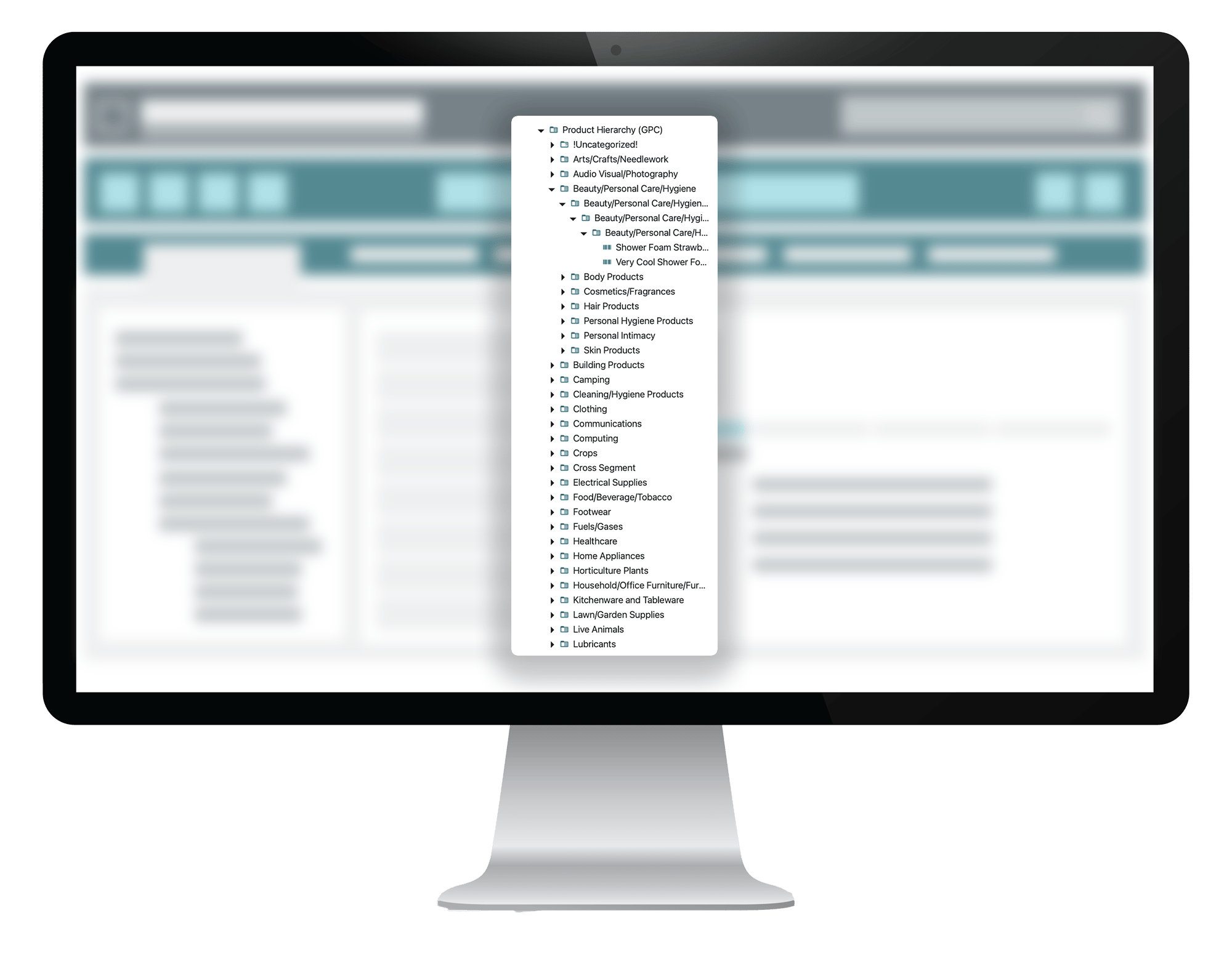Product Hierachie screen