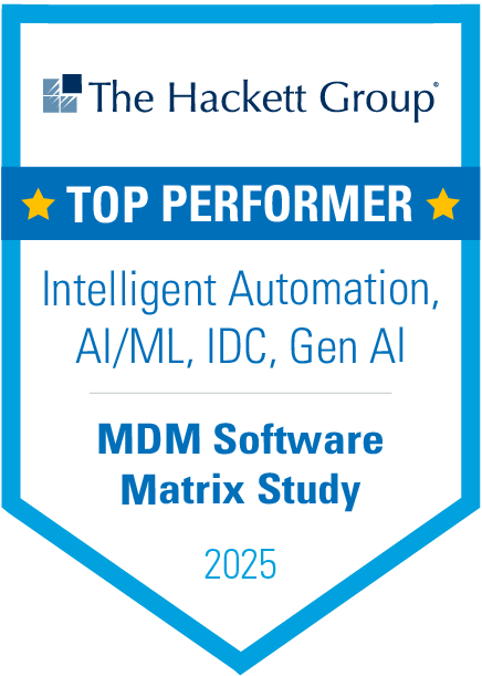 Hackett MDM intelligent automation AI ML IDC gen AI badge